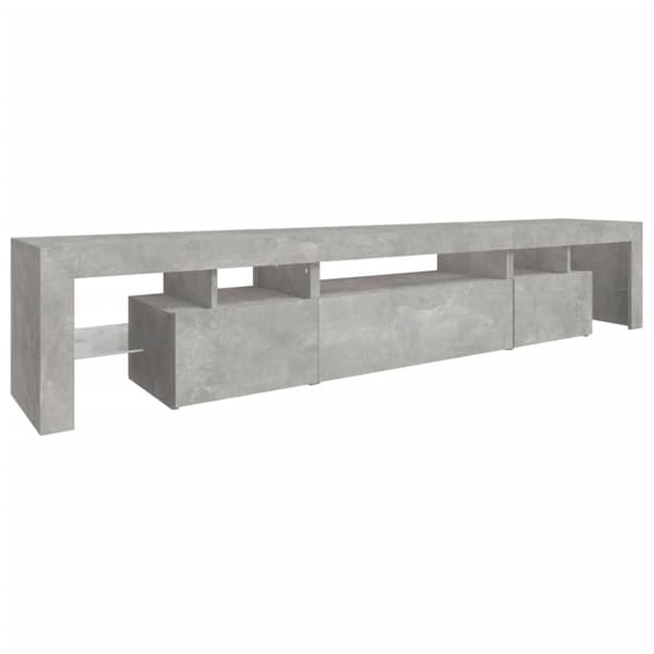 TV-bänkar - Living Tv-bänk med LED-belysning betonggrå 215x36,5x40 cm