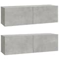 Pikkukuva 3 / 10: TV-tasot - Living TV-seinäkaapit 2 kpl betoninharmaa 100x30x30 cm tekninen puu