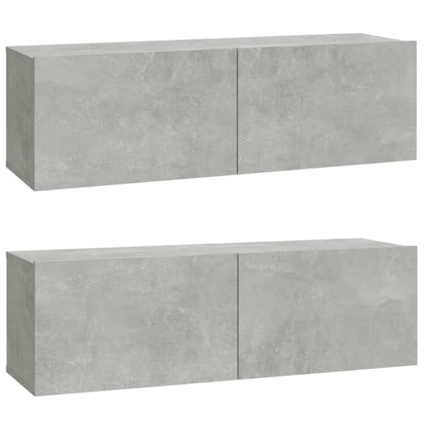 TV-tasot - Living TV-seinäkaapit 2 kpl betoninharmaa 100x30x30 cm tekninen puu
