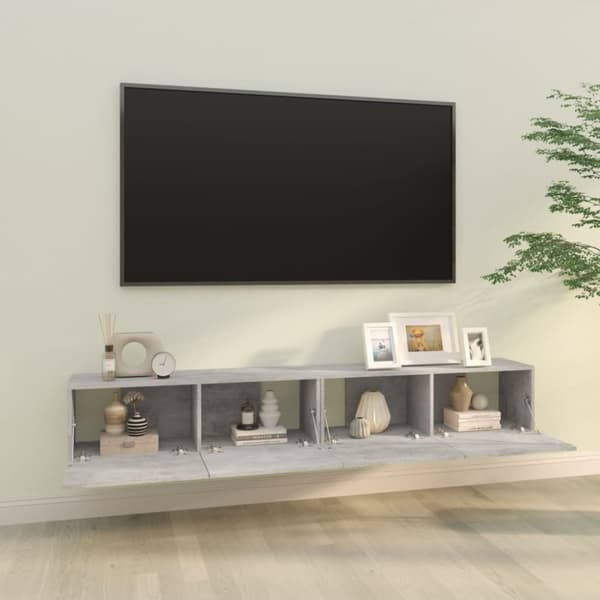 TV-tasot - Living TV-seinäkaapit 2 kpl betoninharmaa 100x30x30 cm tekninen puu