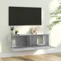 Miniatyrbild 4 av 10: TV-bänkar - Living TV-bänk betonggrå 100x30x30 cm konstruerat trä