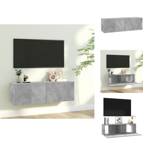 TV-bänkar - Living TV-bänk betonggrå 100x30x30 cm konstruerat trä