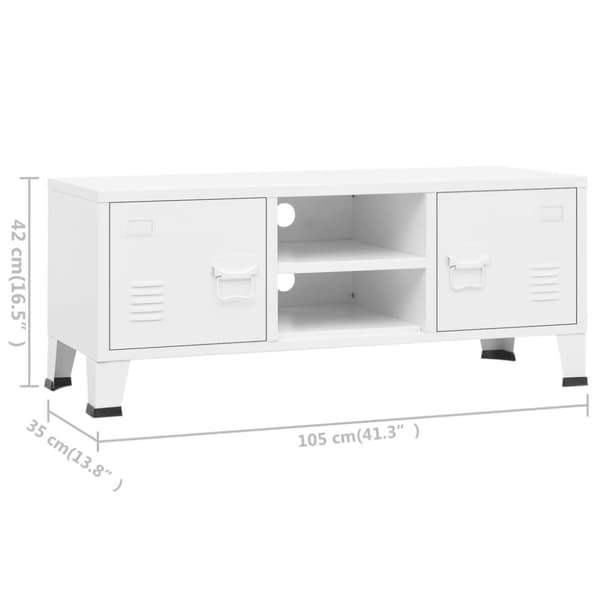 TV-møbler - Living industrielt tv-skab 105x35x42 cm hvid