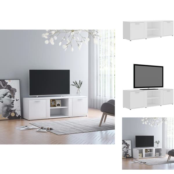 TV-møbler - Living tv-bord 120x34x37 cm konstrueret træ hvid