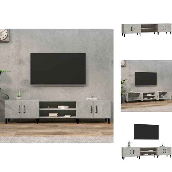TV-bänkar - Living TV-skåp betonggrå 180x31,5x40 cm konstruerat trä