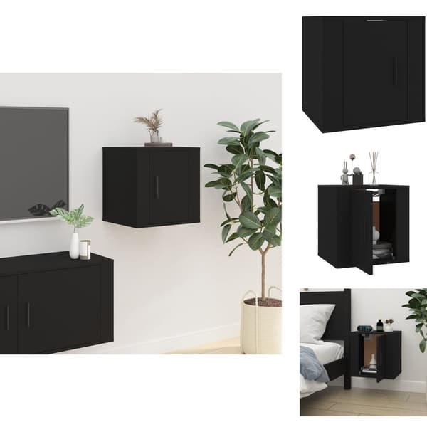 TV-møbler - Living væghængt tv-skab 40x34,5x40 cm sort