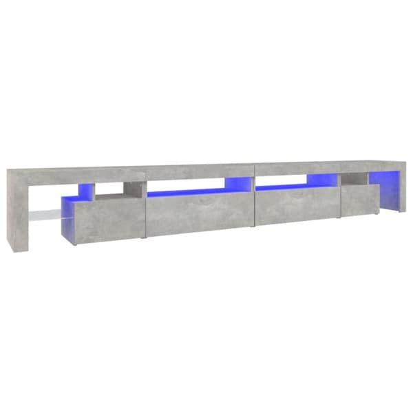 TV-bänkar - Living Tv-bänk med LED-belysning betonggrå 290x36,5x40 cm