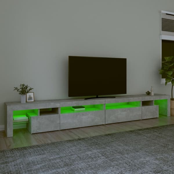 TV-bänkar - Living Tv-bänk med LED-belysning betonggrå 290x36,5x40 cm