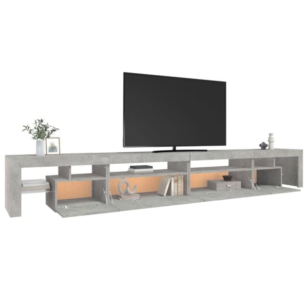 TV-bänkar - Living Tv-bänk med LED-belysning betonggrå 290x36,5x40 cm