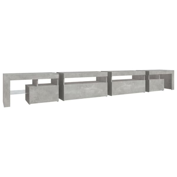 TV-bänkar - Living Tv-bänk med LED-belysning betonggrå 290x36,5x40 cm