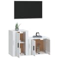 Miniatyrbild 4 av 10: TV-bänkar - Living Tv-skåp 2 delar högglans vit konstruerat trä