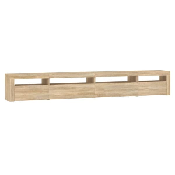 TV-møbler - Living tv-skab med LED-lys 270x35x40 cm Sonoma-eg