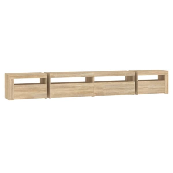 TV-møbler - Living tv-skab med LED-lys 270x35x40 cm Sonoma-eg