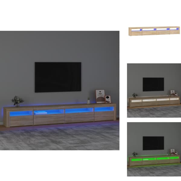 TV-møbler - Living tv-skab med LED-lys 270x35x40 cm Sonoma-eg