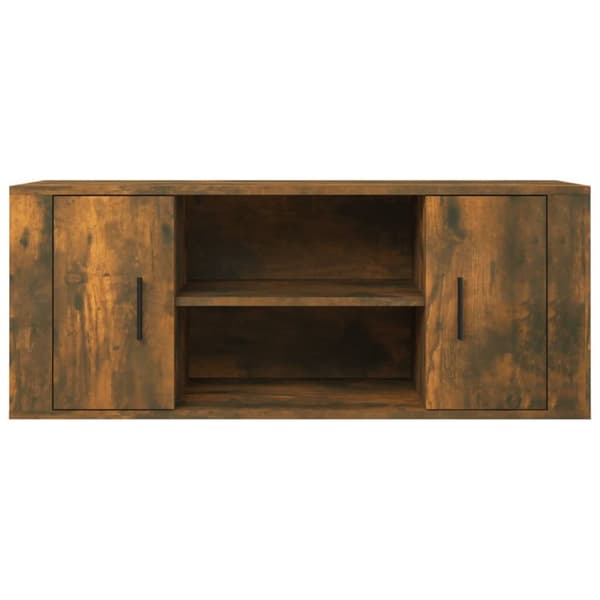 TV-møbler - Living tv-bord 100x35x40 cm konstrueret træ røget egetræsfarve