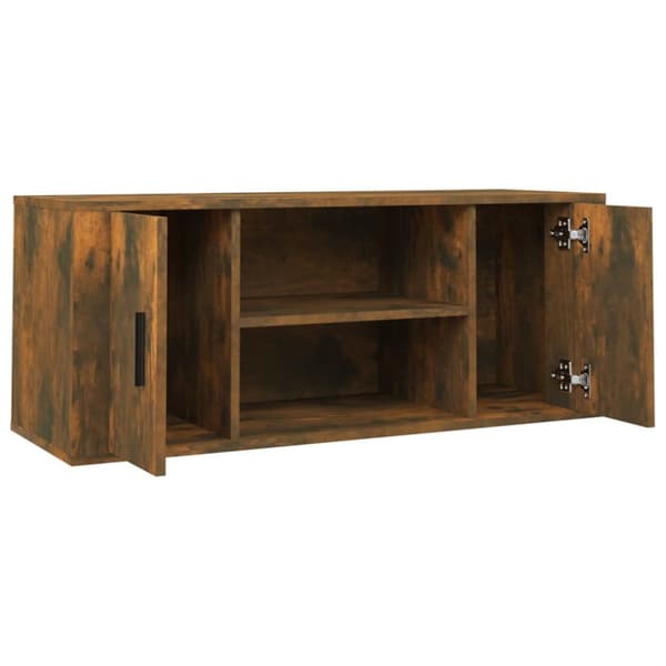 TV-møbler - Living tv-bord 100x35x40 cm konstrueret træ røget egetræsfarve