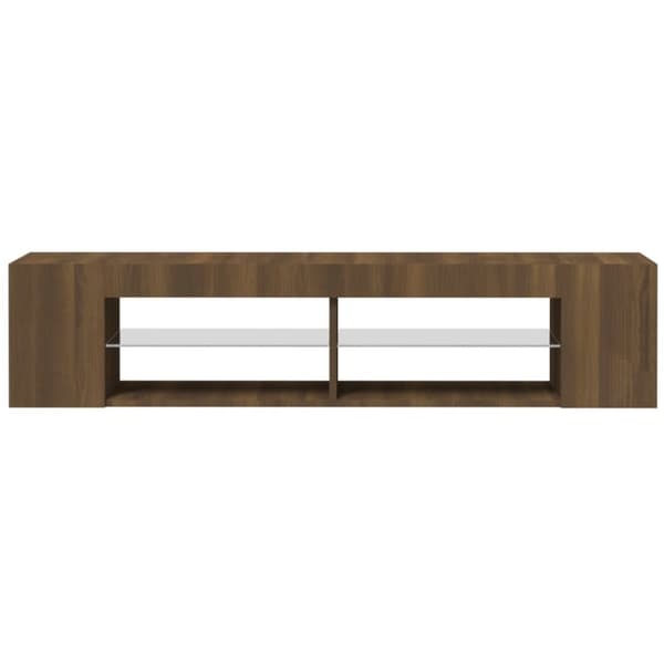 TV-møbler - Living tv-bord med LED-lys 135x39x30 cm brun eg