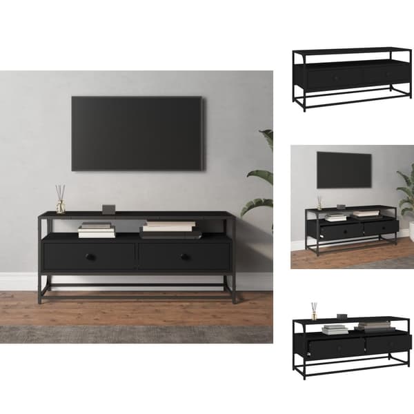 TV-bänkar - Living Tv-bänk svart 100x35x45 cm konstruerat trä