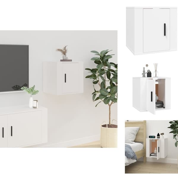 TV-bänkar - Living Väggmonterad tv-bänk vit 40x34,5x40 cm