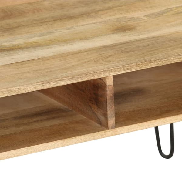TV-bänkar - Living TV-bänk massivt mangoträ 110x35x45 cm