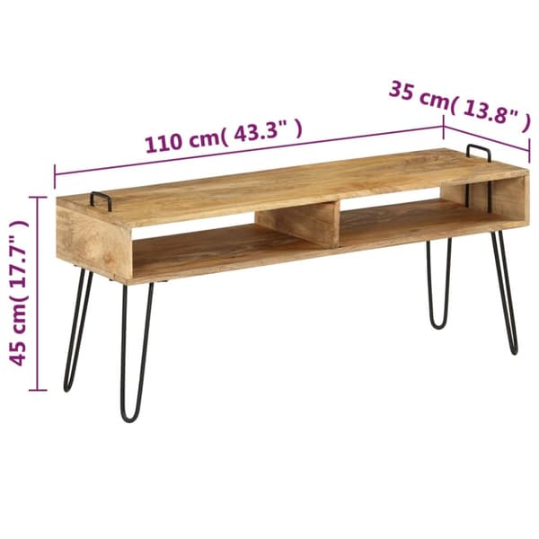 TV-bänkar - Living TV-bänk massivt mangoträ 110x35x45 cm