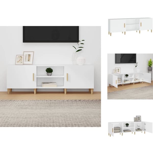 TV-møbler - Living tv-bord 150x30x50 cm konstrueret træ hvid