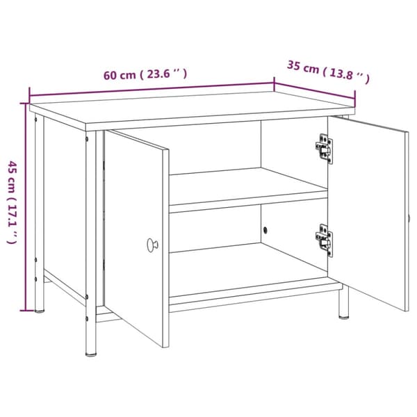 TV-møbler - Living tv-bord med låger 60x35x45 cm konstrueret træ sonoma-eg