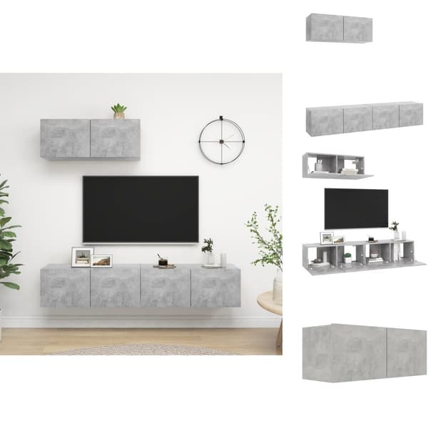 TV-møbler - Living tv-skabe 3 stk. spånplade betongrå