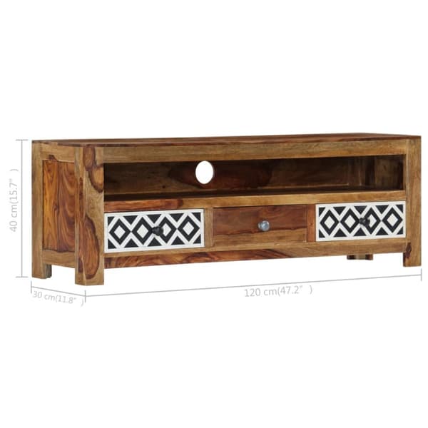 TV-bänkar - Living TV-bänk 120x30x40 cm massivt sheshamträ