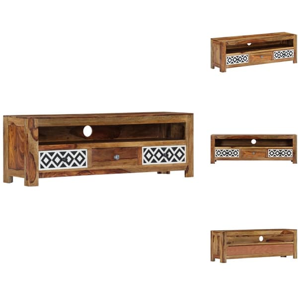 TV-bänkar - Living TV-bänk 120x30x40 cm massivt sheshamträ