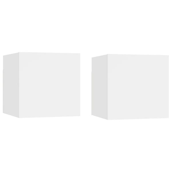TV-bänkar - Living Väggmonterade tv-skåp 2 st vit 30,5x30x30 cm