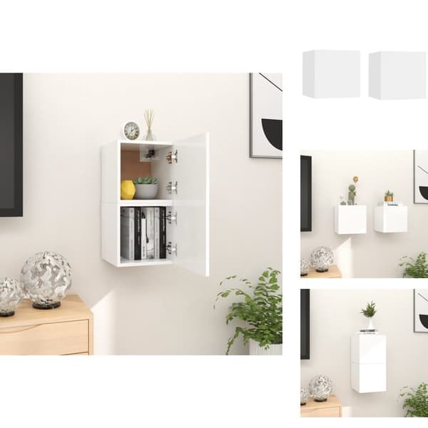 TV-bänkar - Living Väggmonterade tv-skåp 2 st vit 30,5x30x30 cm