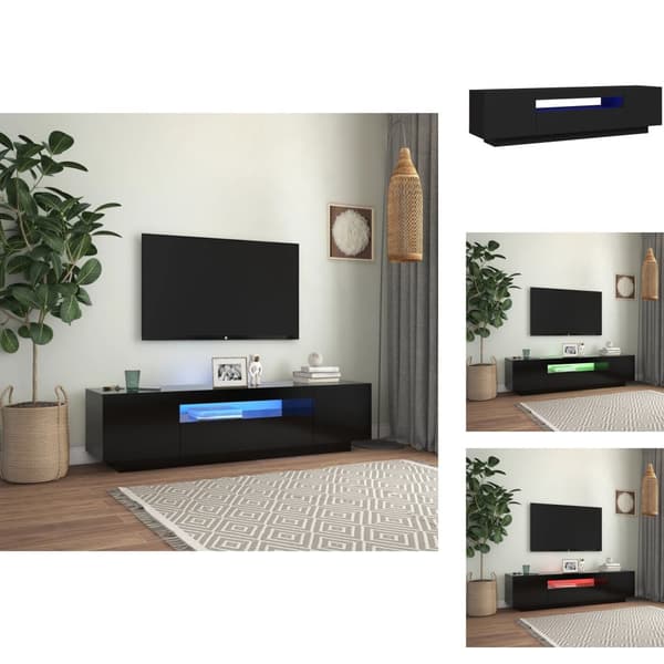 TV-møbler - Living tv-bord med LED-lys 160x35x40 cm sort