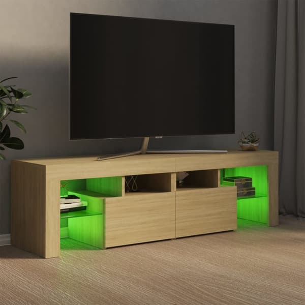TV-tasot - Living TV-taso LED-valoilla Sonoma-tammi 140x36,5x40 cm