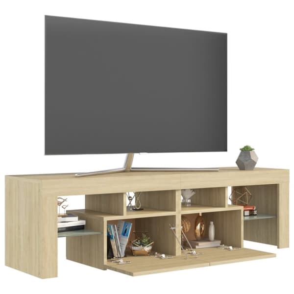 TV-tasot - Living TV-taso LED-valoilla Sonoma-tammi 140x36,5x40 cm