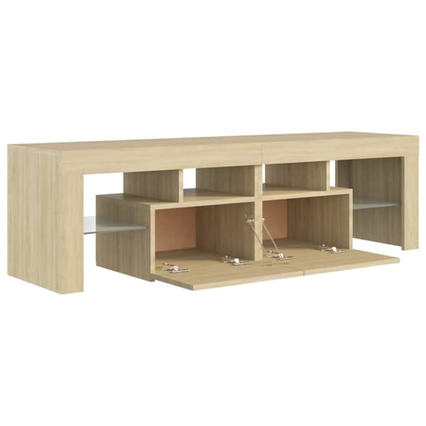 TV-tasot - Living TV-taso LED-valoilla Sonoma-tammi 140x36,5x40 cm