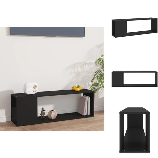 TV-møbler - Living tv-bord 100x24x32 cm konstrueret træ sort