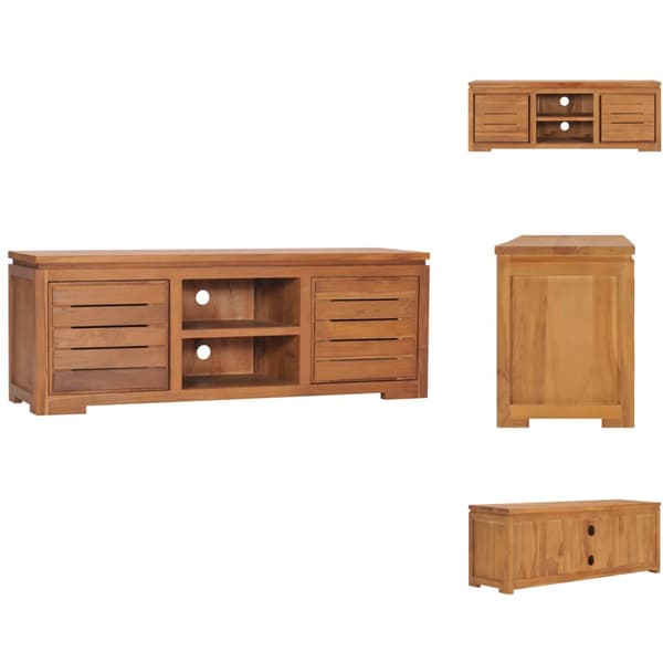 TV-bänkar - Living TV-bänk 110x30x40 cm massiv teak