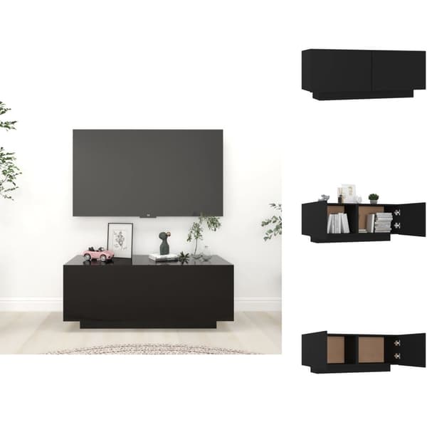 TV-tasot - Living TV-taso musta 100x35x40 cm tekninen puu