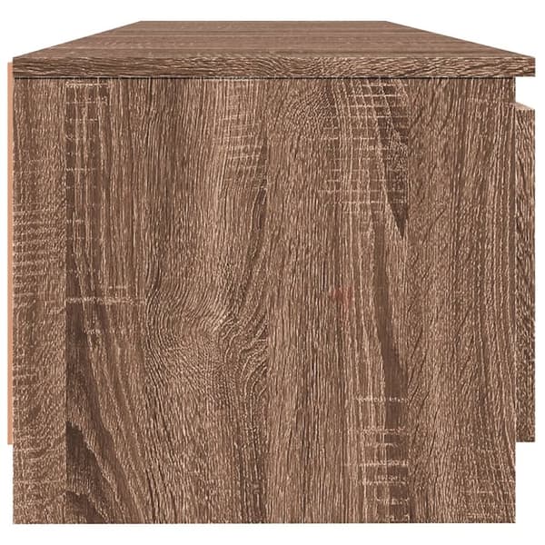 TV-møbler - Living tv-bord med LED-lys 140x40x35,5 cm brun egetræsfarve