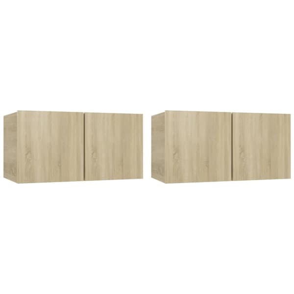 TV-møbler - Living væghængte tv-skabe 2 stk. 60x30x30 cm sonoma-eg