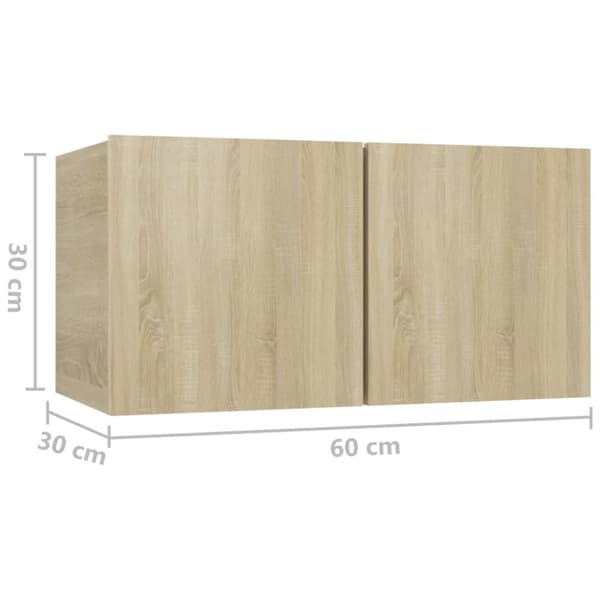 TV-møbler - Living væghængte tv-skabe 2 stk. 60x30x30 cm sonoma-eg