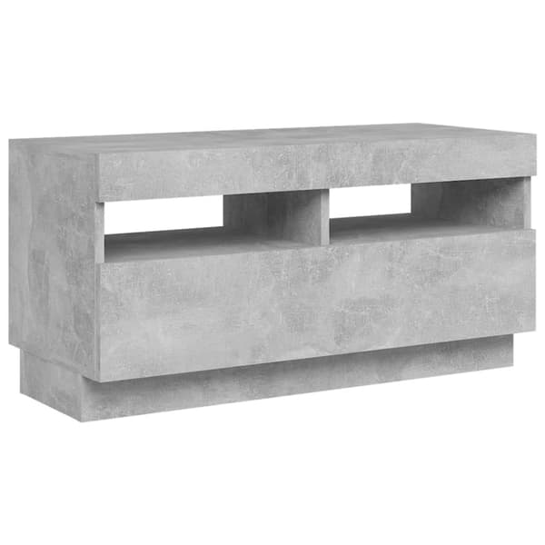 TV-bänkar - Living TV-bänk med LED-belysning betonggrå 80x35x40 cm