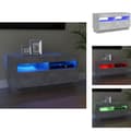 Miniatyrbild 1 av 11: TV-bänkar - Living TV-bänk med LED-belysning betonggrå 80x35x40 cm