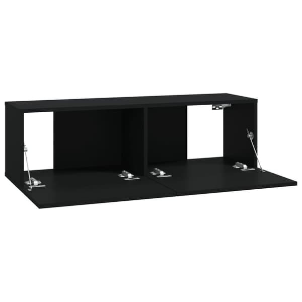 TV-møbler - Living væghængte tv-skabe 2 stk. 100x30x30 cm konstrueret træ sort