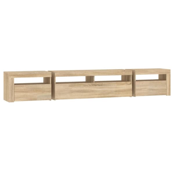 TV-møbler - Living tv-skab med LED-lys 240x35x40 cm sonoma-eg