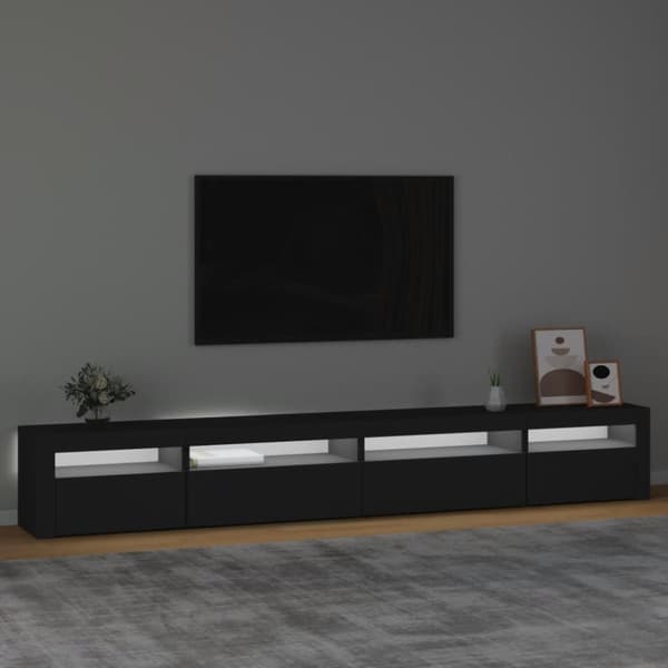 TV-møbler - Living tv-skab med LED-lys 270x35x40 cm sort