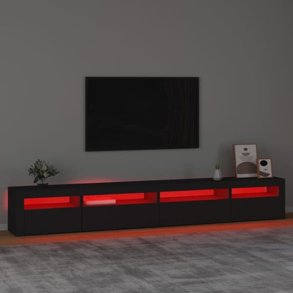 TV-møbler - Living tv-skab med LED-lys 270x35x40 cm sort