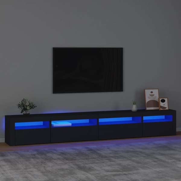 TV-møbler - Living tv-skab med LED-lys 270x35x40 cm sort