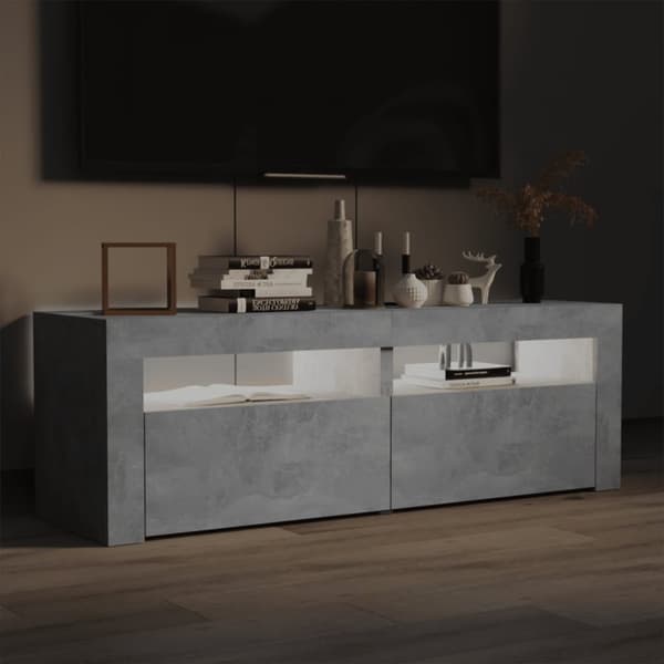 TV-bänkar - Living TV-bänk med LED-belysning betonggrå 120x35x40 cm
